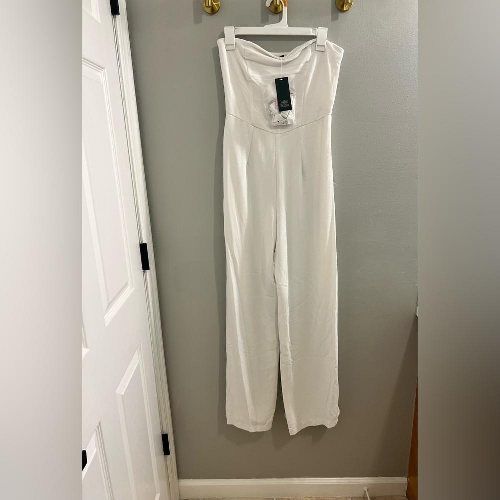Wild Fable White Strapless Jumpsuit